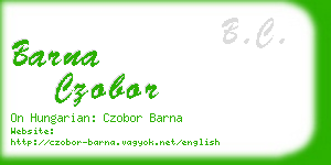 barna czobor business card